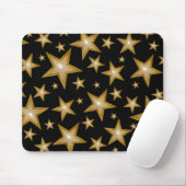 Gold Stars mousepad zwart Muismat (Met muis)