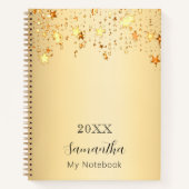 Gold stars naam script notitieboek (Voorkant)