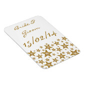 "Gold" Stars "Names Date" flexibele magneet wit (Rechterzijde)