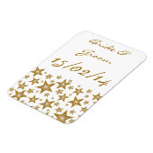 "Gold" Stars "Names Date" flexibele magneet wit (Linkerzijde)