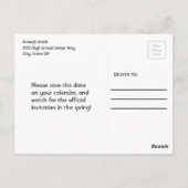 Gold Stars Navy Blue Photo Afstuderen Save Date Briefkaart (Achterkant)