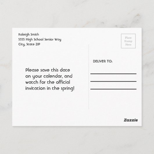 Gold Stars Navy Blue Photo Afstuderen Save Date Briefkaart (Achterkant)