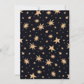 Gold Stars Navy Blue Trendy Starry Baby shower Kaart (Achterkant)