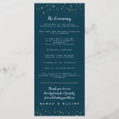 Gold Stars Navy Flat-programma Programmakaart (Achterkant)