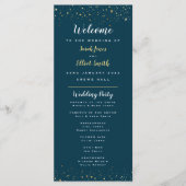 Gold Stars Navy Flat-programma Programmakaart (Voorkant)