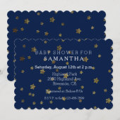 Gold Stars Night Sky Baby shower Kaart (Voorkant / Achterkant)