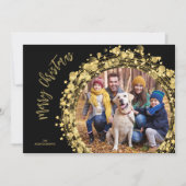 Gold Stars op Black Merry-kerstfoto Feestdagenkaart (Voorkant)