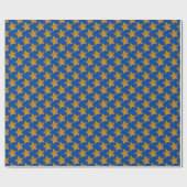 Gold Stars op blauw cadeaupapier (Vlak)