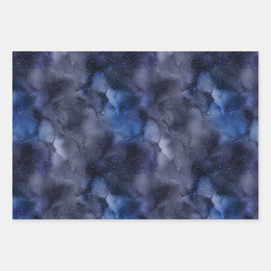 Gold Stars op papierblad met marineslot Night Sky Inpakpapier Vel (Voorkant)