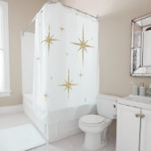 Gold Stars op White Douchegordijn (In situ)