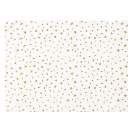 Gold Stars op White Tablecloth Tafelkleed (Voorkant (Horizontaal))
