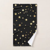 Gold Stars op zwarte achtergrond Bad Handdoek (Handdoek)
