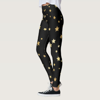 Gold Stars op zwarte achtergrond Leggings