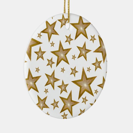 Gold Stars ornament round white (Rechts)