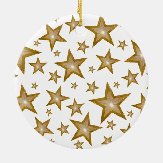 Gold Stars ornament round white (Achterkant)