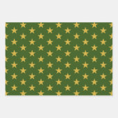 Gold Stars over Emerald Green Inpakpapier Vel (Voorkant 3)