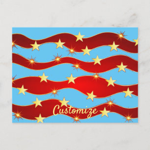 Gold Stars Patriotic Sky Thunder_Cove Briefkaart