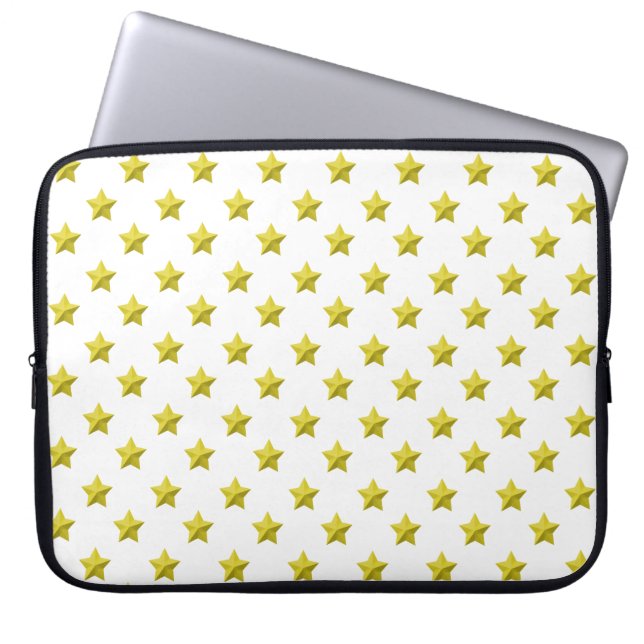 Gold Stars Pattern Laptop Sleeve (Voorkant)