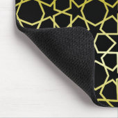 Gold Stars Pattern op Black Muismat (Hoek)