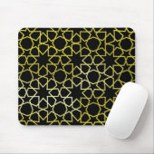 Gold Stars Pattern op Black Muismat (Met muis)