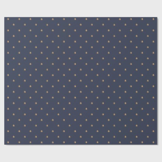 Gold Stars Pattern Optionele Navy Blue ID497 Cadeaupapier (Vlak)