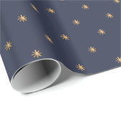 Gold Stars Pattern Optionele Navy Blue ID497 Cadeaupapier (Rol Hoek)