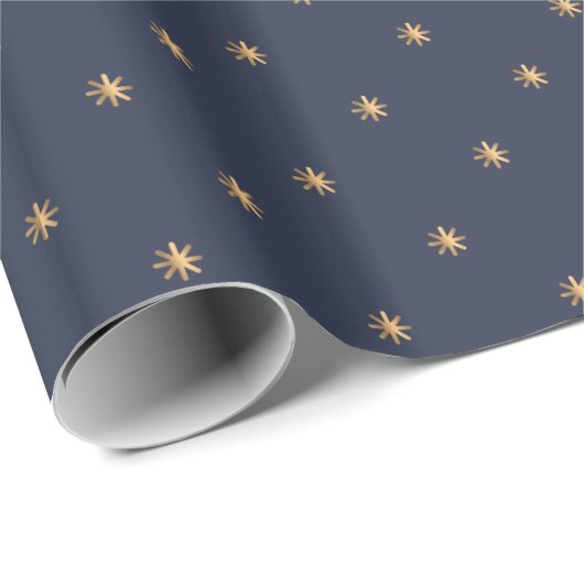 Gold Stars Pattern Optionele Navy Blue ID497 Cadeaupapier (Rol Hoek)