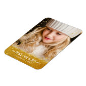 Gold Stars "Peace Love Joy" Custom Holiday Photo Magneet (Linkerzijde)
