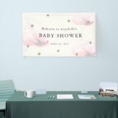 Gold Stars & Pink Clouds Baby shower Banner (Beurs)