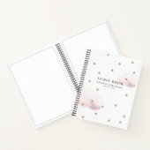 Gold Stars & Pink Clouds Baby shower Gastenboek Notitieboek (Binnen)