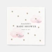Gold Stars & Pink Clouds Baby shower papier Servet (Voorkant)