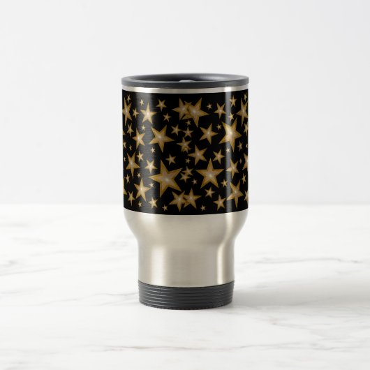 Gold Stars reizen/forenzen mok zwart (Center)
