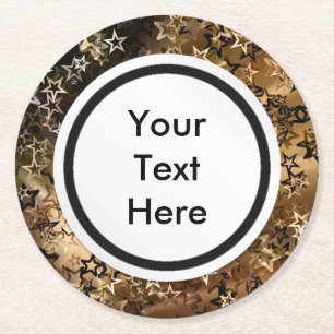 Gold Stars Ronde Kartonnen Onderzetter