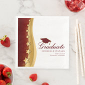 Gold Stars Rood Pet Afstudeerfeest Servet (Insitu)