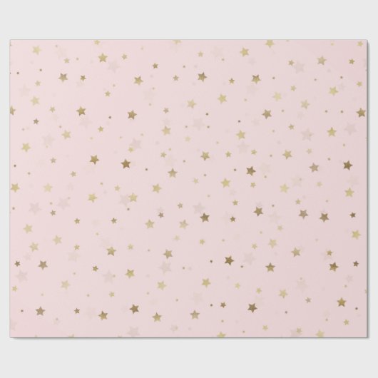 Gold Stars Roze gradiëntontwerp Cadeaupapier (Vlak)