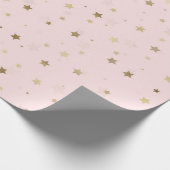 Gold Stars Roze gradiëntontwerp Cadeaupapier (Hoek)