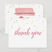 Gold Stars Roze Waterverf Hartelijk dank (Voorkant / Achterkant)