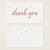 Gold Stars Roze Waterverf Hartelijk dank Visitekaartje (Voorkant /achterkant)
