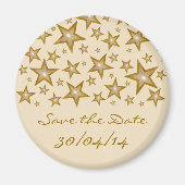 Gold Stars "Save the Date" koelkast magnetrème Magneet (Voorkant)