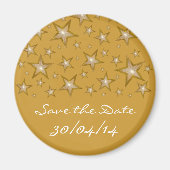 Gold Stars "Save the Date"-koelkasten met goud Magneet (Voorkant)