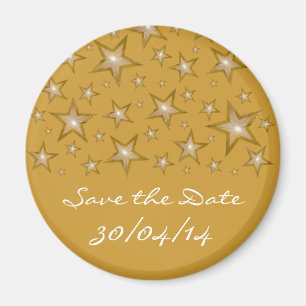 Gold Stars "Save the Date"-koelkasten met goud Magneet