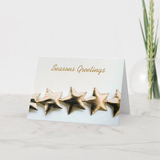 Gold Stars Seasons Greetings Kaart (Voorkant)