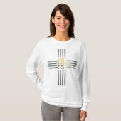 Gold Stars Silver Stripes Cross T-shirt (Voorkant volledig)