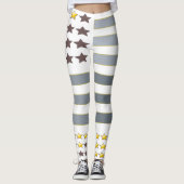 Gold Stars Silver Stripes Leggings (Voorkant)