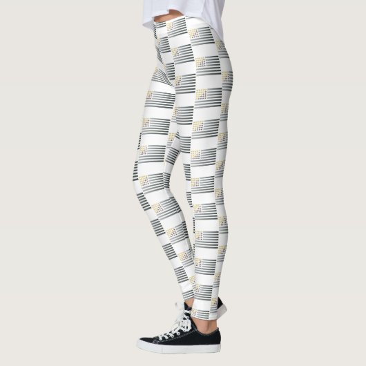 Gold Stars Silver Stripes Leggings (Links)