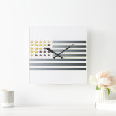 GOLD STARS SILVER STRIPES Patriottische Vlaggenklo Vierkante Klok (Huis)