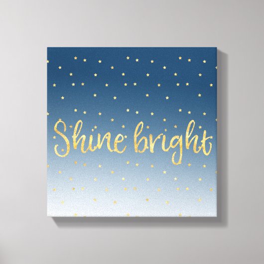 Gold Stars Sky Shine Bright Canvas Afdruk (Voorkant)