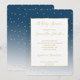 Gold Stars Sky Shine Bright Ombre Baby shower Kaart