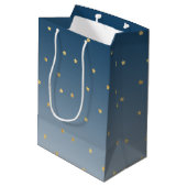 Gold Stars Sky Shine Bright Ombre Medium Cadeauzakje (Achterkant Gekanteld)
