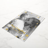 Gold Stars Sparkle-kerstfoto Folie Feestdagenkaart (Gedraaid)